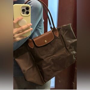 Longchamp Large Le Pliage Brown Tote Bag